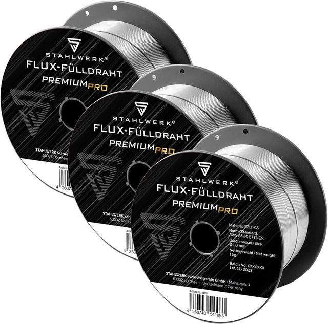 STAHLWERK Schweißdraht MIG MAG Aluminium ER5356 AlMg5, Farbe: Silber, Durchmesser: 10 mm, Gewicht pro Rolle: 0,45 kg, 3er Set - Bild 1