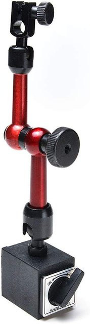 Ninth World 3-teiliger verstellbarer Magnetfußhalter für digitale Messuhr in Rot, 200 mm - Bild 1