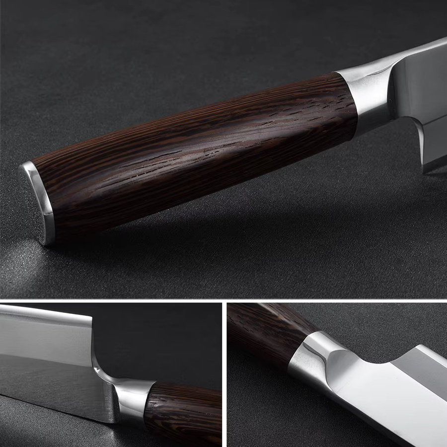 Japanisches Sashimi Sushi Messer Set aus Edelstahl in Silber für professionelles Fischschneiden und Schnitzen - Bild 3