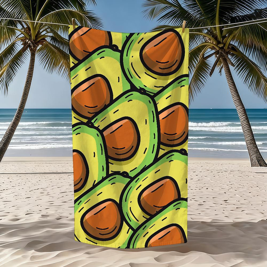 Schnelltrocknendes Handtuch mit Avocado-Motiv in Weiß, B: 30 cm, H: 60 cm - Bild 4