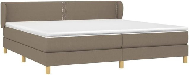 vidaXL Boxspringbett mit Matratze Hybrid-Design in Beige, B/T/H: 200 x 200 x 203 cm - Bild 1