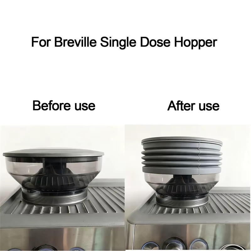 JUSTINLAU Single Dose Hopper mit Faltenbalgbehälter für Breville Sage 8-Serie Espressomaschinen Zubehör in Grau - Bild 3