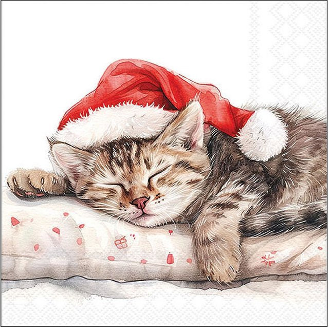 Serviette Dreaming About X-Mas aus Papier für die Weihnachtszeit, Multicolor, 33 x 33 cm - Bild 1