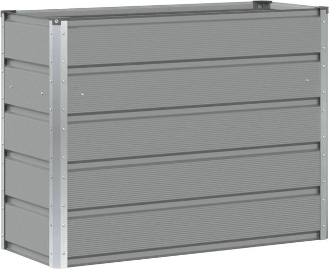 vidaXL Pflanzkübel aus Stahl in Hellgrau, B/T/H: 100 x 40 x 75 cm - Bild 1