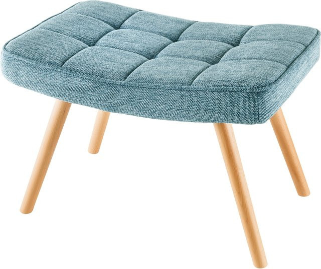 riess-ambiente Hocker SCANDINAVIA in Blau mit Strukturstoff-Bezug und Massivholz-Beinen im Scandinavian Design - Bild 1