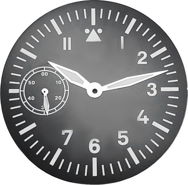 Zifferblatt für ETA 6497 ST3600, 39 mm, Schwarz, Automatikwerk - Bild 1