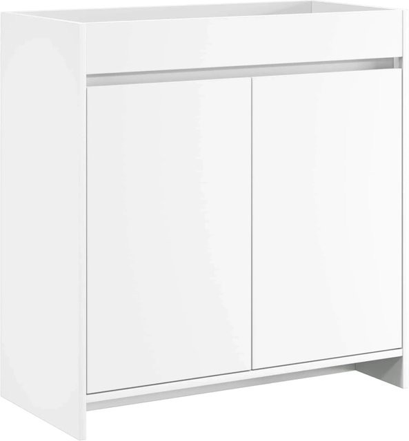 vidaXL Badunterschrank in Weiß, moderner freistehender Unterschrank aus MDF mit Türen, B/T/H: 78,5 x 37,5 x 81 cm - Bild 1