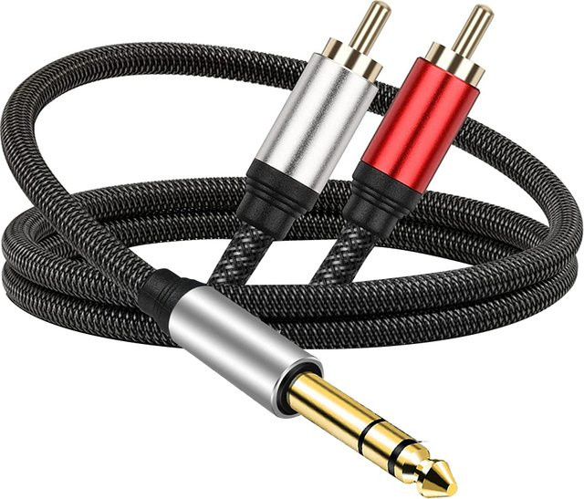 ALLOET Stereo-Splitterkabel von 6,35-mm-TRS-Stecker auf Dual-RCA-Stecker - Bild 1