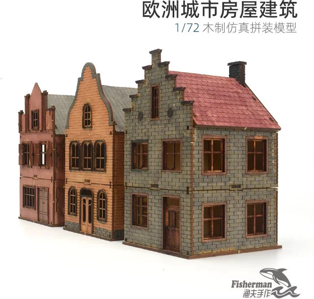 GRAPMAN Europa Haus Kombination Architektur Szene, Holz Dreidimensionale Montage Modell, DIY - Bild 1
