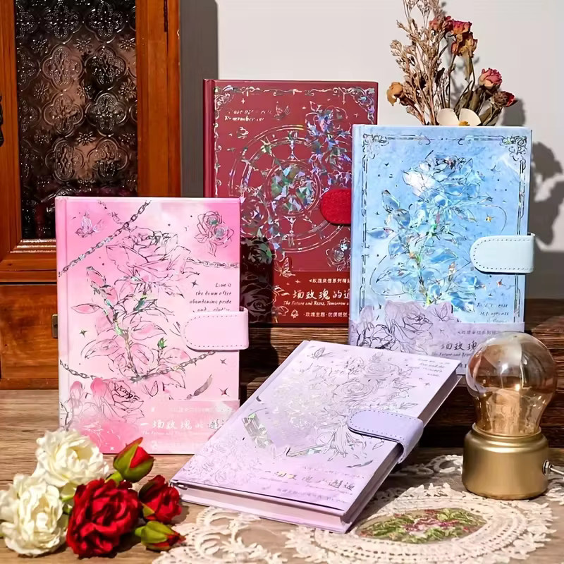 Art Farmer Notizbuch mit Hardcover und Vintage-Blumenmuster in Pink, 160 Seiten - Bild 4