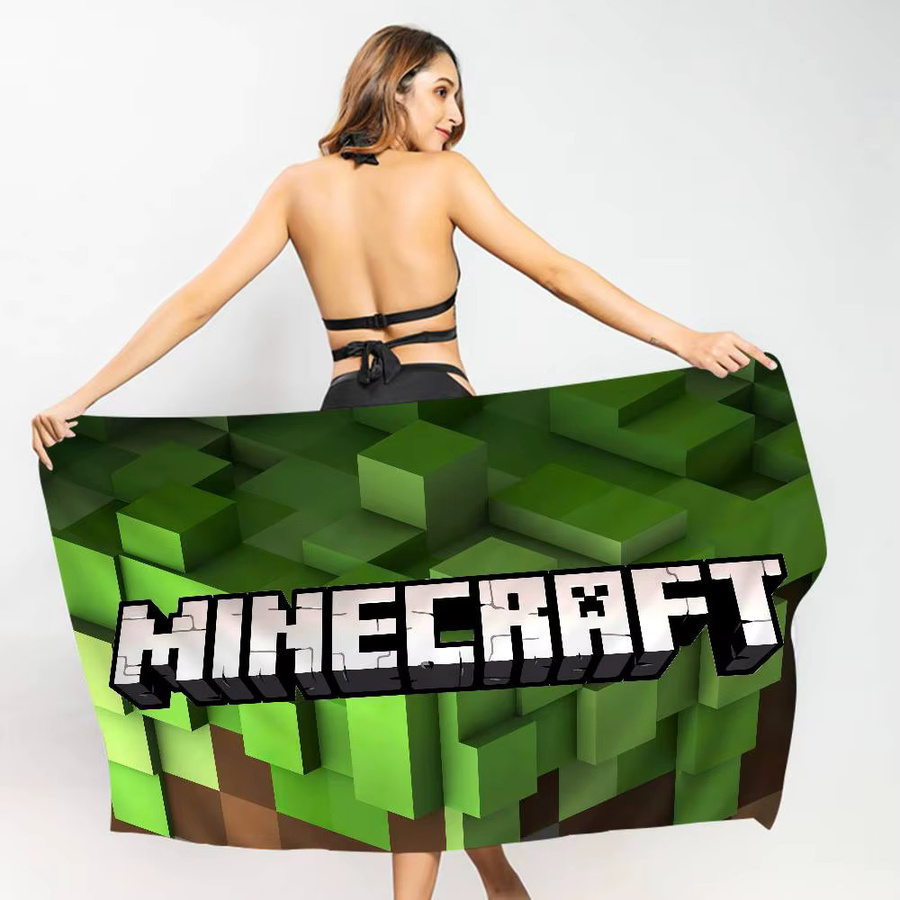 Potdemiel Sandbox Game M-Minecraft Strandtuch aus Mikrofaser in Multicolour - Bild 5