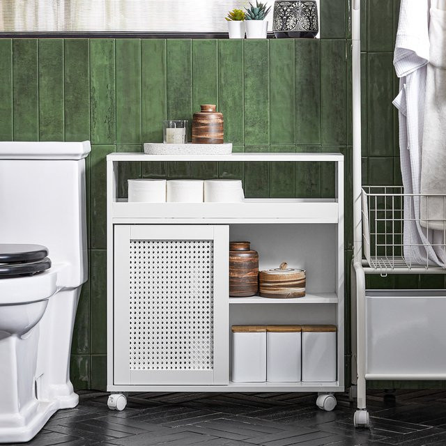 SoBuy Nischenregal BZR119-W Nischenschrank mit Rollen in Weiß, Breite: 20 cm - Bild 1