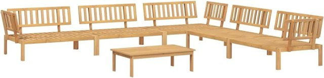 vidaXL 6-tlg. Garten-Sofagarnitur aus Akazien-Massivholz in Braun mit L-Form und Tisch - Bild 1