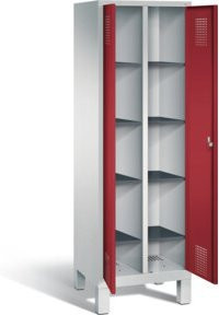 C+P Wäsche-Spind Evolo mit Front in Rubinrot und Korpus in Lichtgrau, H: 185,0 cm, B: 61,0 cm, T: 50,0 cm - Bild 1