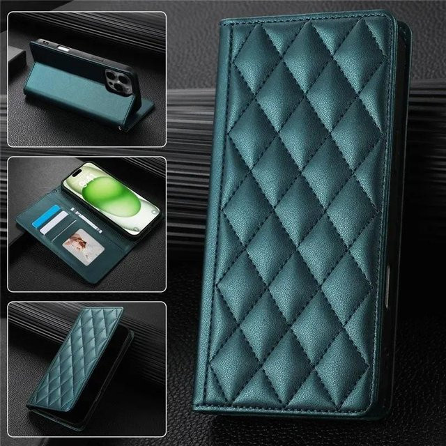 Magnetische Leder Handyhülle mit Geldbörse Funktion für Samsung Galaxy S25 S24 S23 S22 S21 S20 S10 Note 20 in Petrol - Bild 1