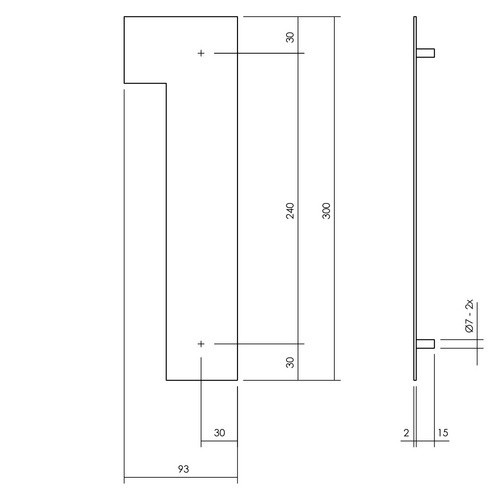 Intersteel Hausnummer Nummer 1 XL aus Edelstahl in Silberfarben - Bild 2