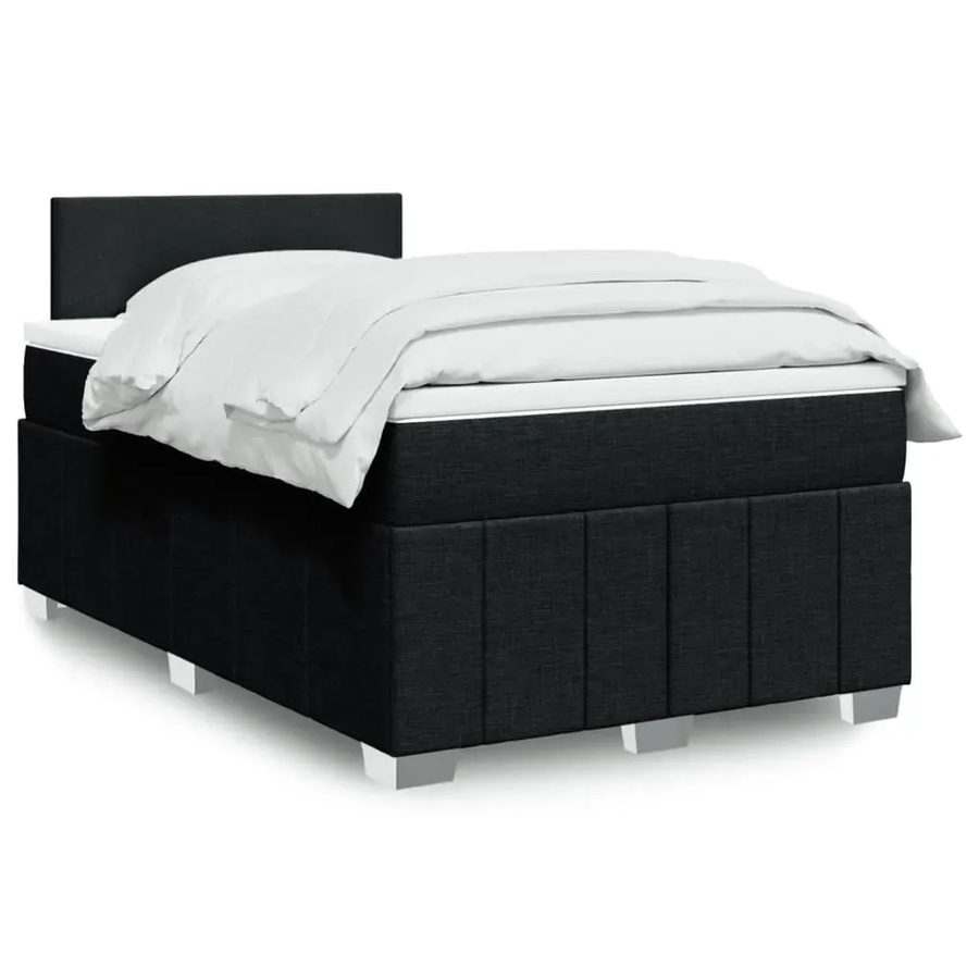 vidaXL Boxspringbett mit Matratze Schwarz Stoff B/T/H: 120 x 190 x 100,5 cm mit USB-Anschluss und Unterbettbeleuchtung - Bild 2