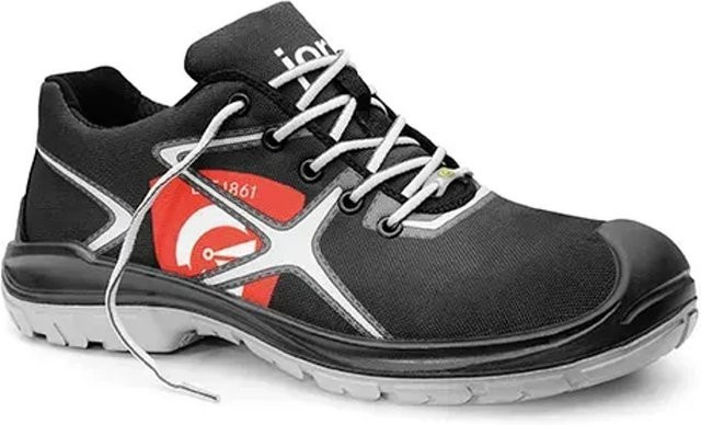 Elten Sicherheitshalbschuh JoSoft Low ESD S3 in Schwarz-Rot mit Cordura-Textil, Größe 48 - Bild 1