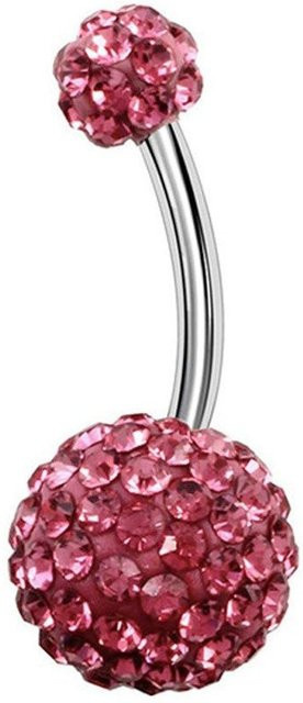 InsprerMe Bauchnabelring Edelstahl, rosa, Kristall, Damen - Bild 1