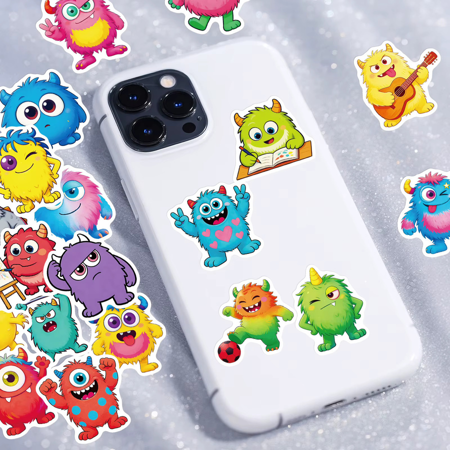 Bunte Cartoon Monster Aufkleber Set zur Dekoration von deinem Tagebuch in Multicolor - Bild 3
