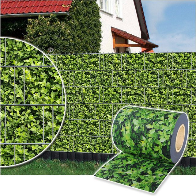 Plantiflex Sichtschutzrolle für Doppelstabmattenzaun in Buchsbaum-Optik, Farbe: Grün, Länge: 35 m - Bild 1