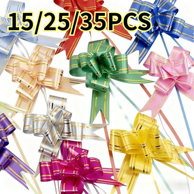 Bunte Schleifenblumen aus Kunststoff für Weihnachts-, Geburtstags-, Hochzeits- und Partydekorationen, Mehrfarbig - Bild 1