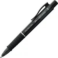 Faber-Castell Kugelschreiber Poly Ball View in Schwarz mit blauer Tinte, 0,6 mm Strichbreite, dokumentenecht und mit Gummigriff - Bild 1
