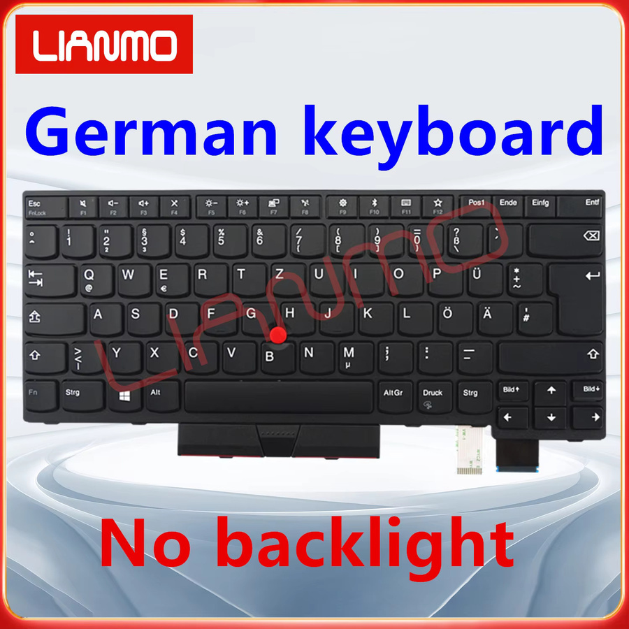 Lenovo Notebook-Tastatur in Schwarz mit deutscher QWERTZ-Belegung und Scissor-Mechanik passend für ThinkPad T470 T480 A475 A485 - Bild 2