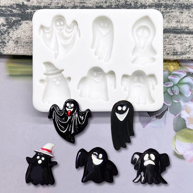 HANDLIFE Ghost Halloween Silikon Backform für Cupcakes und Fondant, Grau - Bild 1