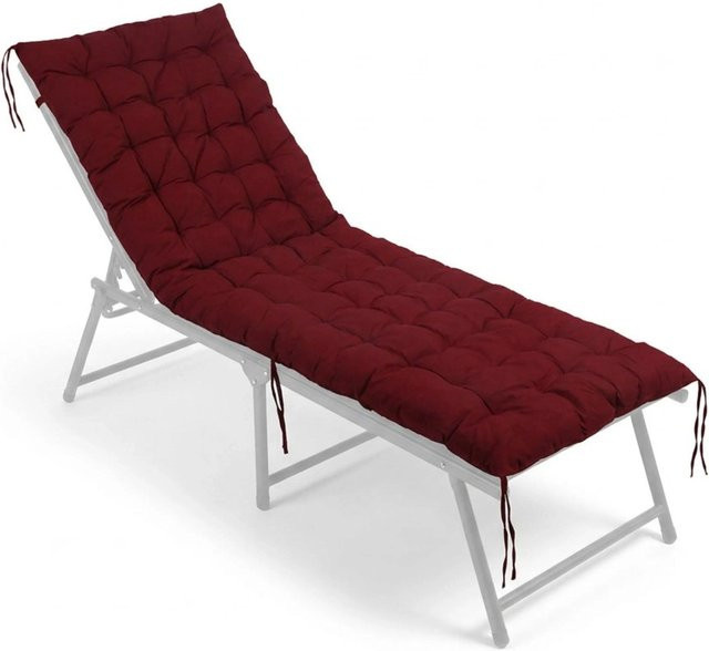 Relaxdays Bankauflage aus Polyester in Rot, gesteppt mit Bindebändern, Breite: 190 cm, Tiefe: 70 cm - Bild 1
