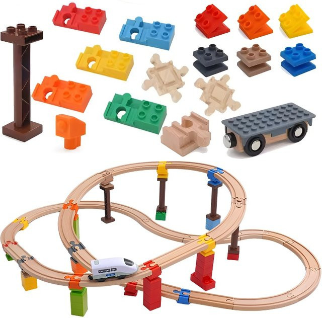YunDuo BaBy Universelle Plastik-Bausteine Adapter, Holzeisenbahn-Zubehör, Bunt / Mehrfarbig - Bild 1