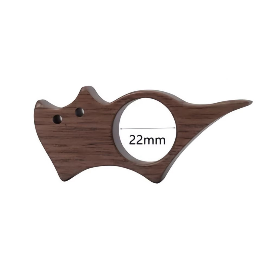 Niedliches Holz Lesezeichen als Daumen-Ring mit Tierdesign für Katze oder Hund in Braun - Bild 4