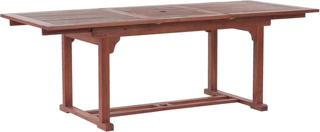 Beliani Gartentisch TOSCANA aus Akazienholz in Dunkelrot, erweiterbar, B/T/H: 160 x 90 x 74 cm - Bild 1
