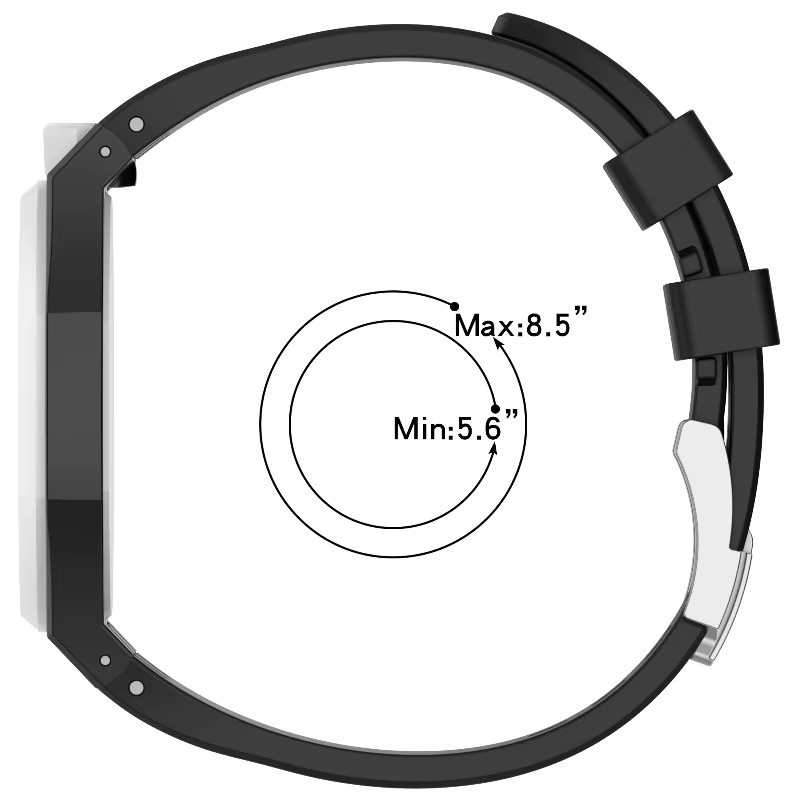 TINUORA Uhrenarmband Silikon, Schwarz, Unisex - Bild 2