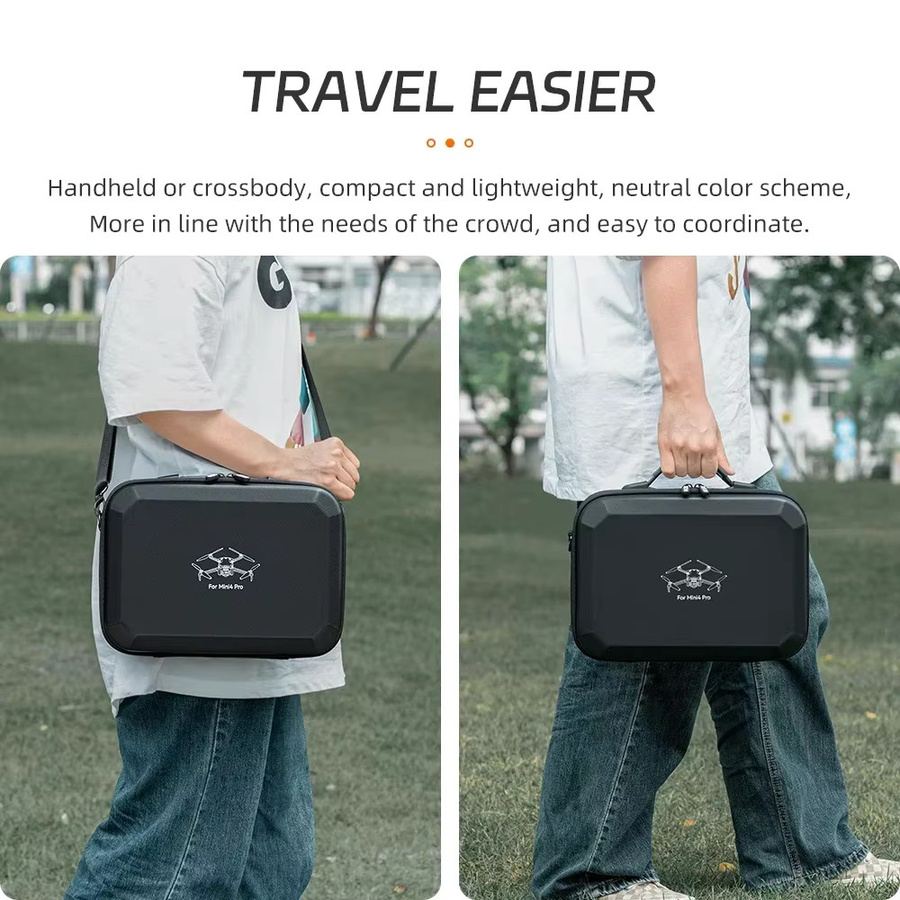 DJI Mini 4 Pro Tragetasche aus hartem EVA – Wasserdichte Reise- und Schultertasche für Drohne und Fernbedienung in Schwarz - Bild 4