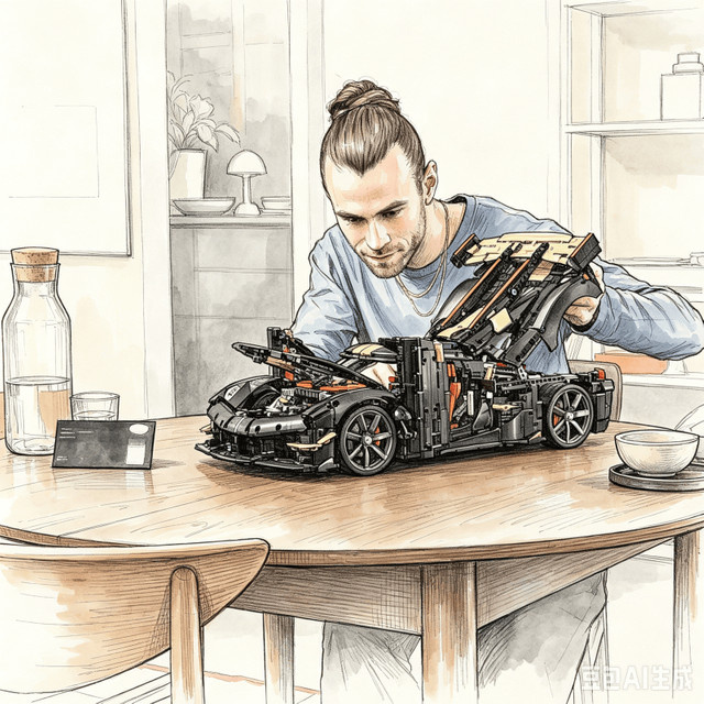 Hot Toys Technische Rennwagen-Bausteine Supercar-Ausstellungsmodell, ab 18 Jahren - Bild 1