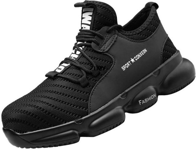 NB Fashion Sicherheitsschuhe für Herren in Schwarz mit Stahlkappe und Pannenschutz, Größe 39 - Bild 1