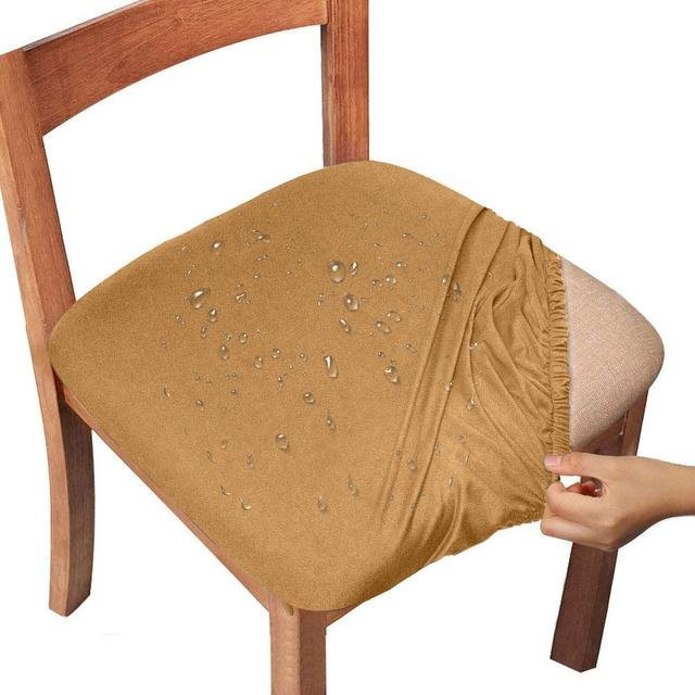 Levivel Wasserdichter Stuhlbezug aus Stretch-Jacquard-Spandex in Kamelfarben - Bild 1