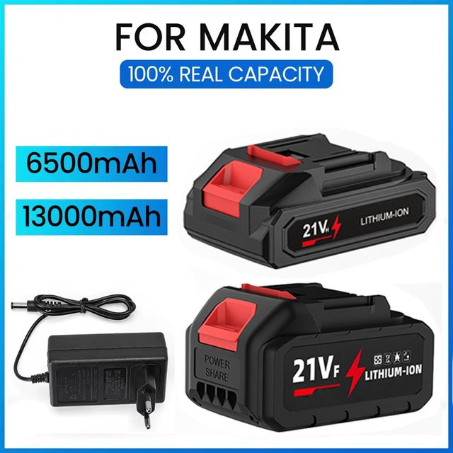 Seeiswork Ersatzakku für Makita, 13000mAh Lithium-Ionen Akku, kompatibel mit Makita BL1860B und BL1860 sowie BL1850, Farbe: Schwarz - Bild 1
