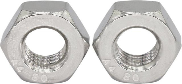 Sechskantmutter DIN 934 aus 316 Edelstahl A4-80 mit metrischem Gewinde in Silber - Bild 1