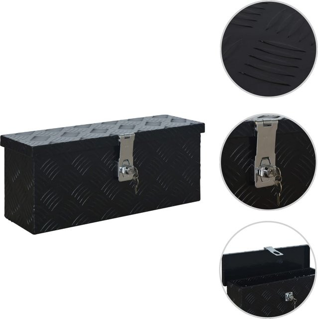 Vidaxl Aluminiumkiste in Schwarz, B/T/H: 48,5 x 14,0 x 20,0 cm - Bild 1