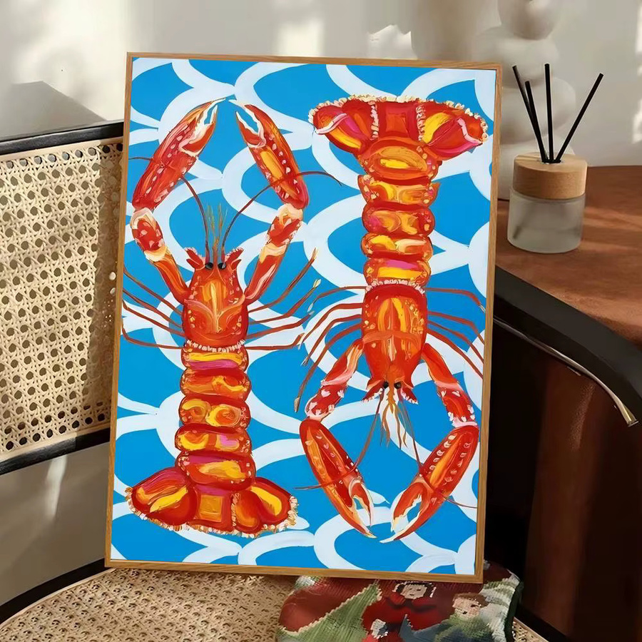 Wasserfeste DIY-Aufkleber mit Sardinen- und Hummer-Motiven in Multicolour für maritime Wanddekoration - Bild 2