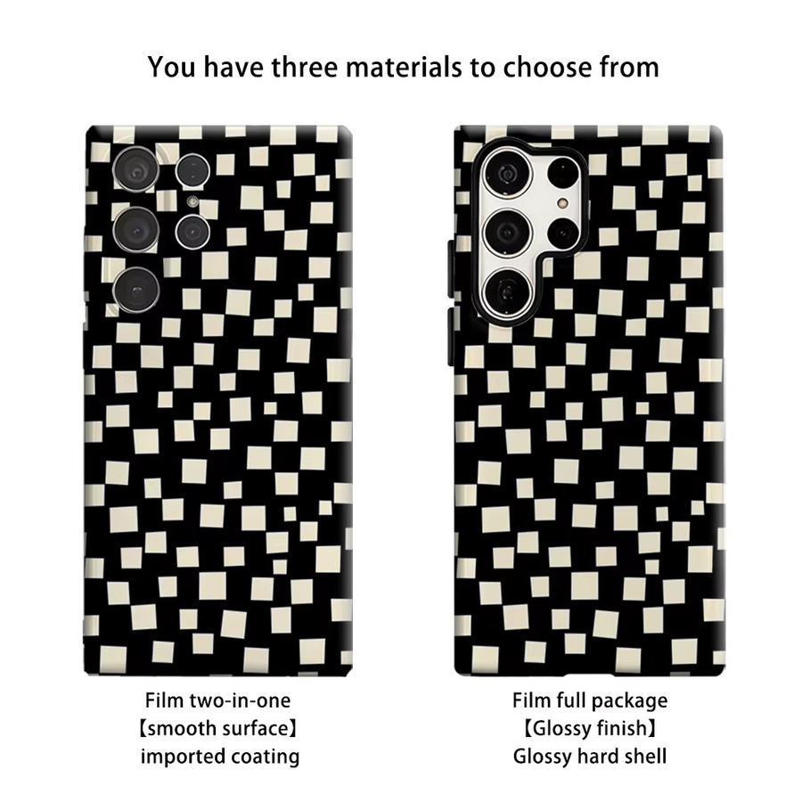 Stoßfeste Doppelschicht-Handyhülle mit klassischem Schachbrettmuster für Samsung Galaxy S26 S25 S24 S23 Ultra Plus - Bild 2