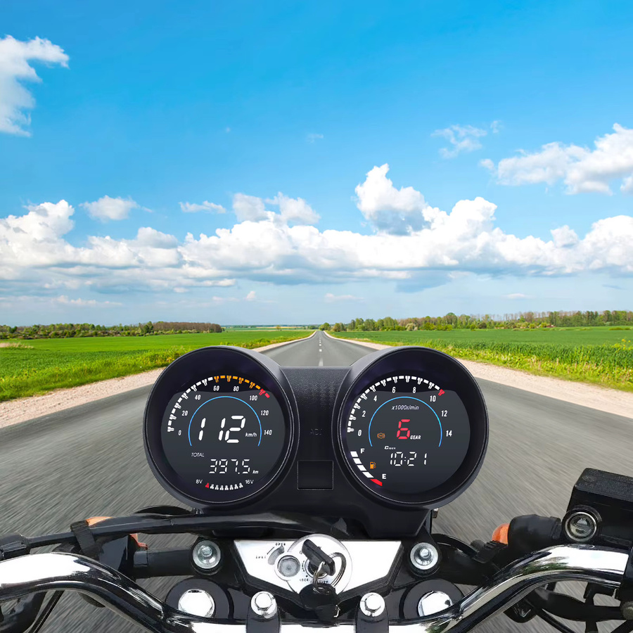 Digitales Motorrad Tacho Display RYSJM für Honda CG150 Titan150 Fan150 mit LED-Anzeige in Schwarz - Bild 6