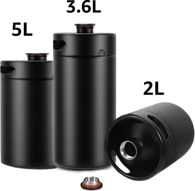 ELECQUEEN Bier Growler Mini Fass Mattschwarz 2 l - Bild 1