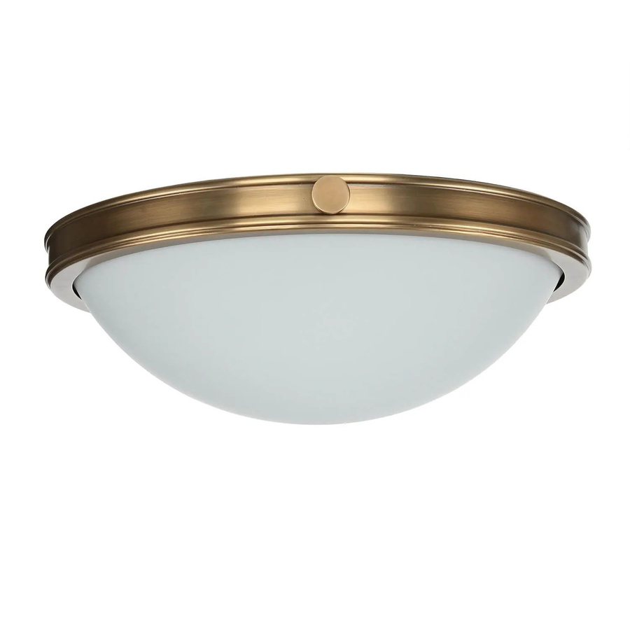 Licht-Erlebnisse Deckenlampe im Art Nouveau Stil aus Metall und Glas in Messing Antik und Weiß, Durchmesser: 48,3 cm - Bild 2