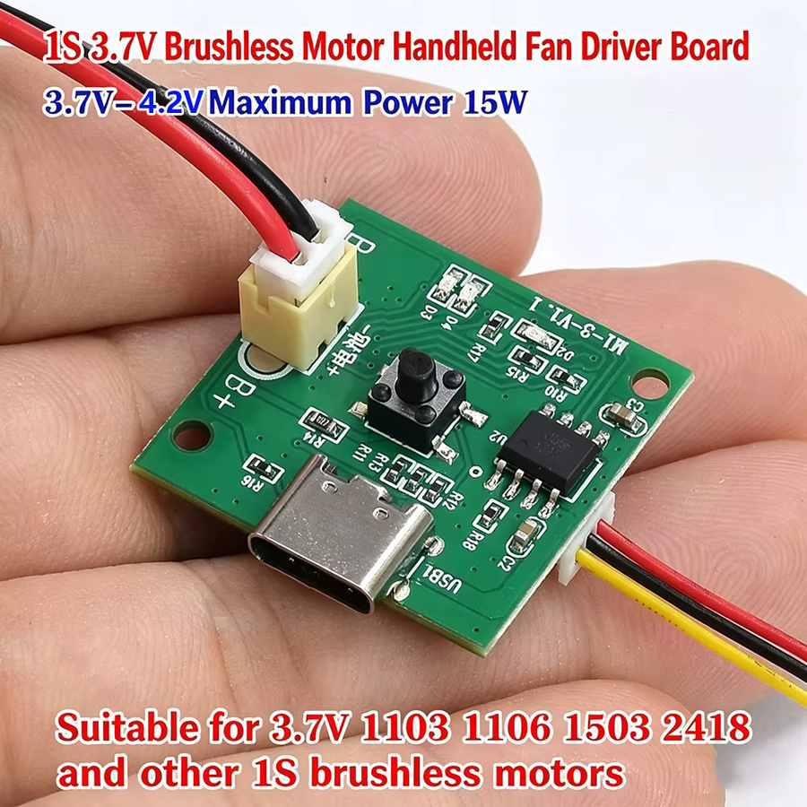 BLDC Bürstenloser Motor ESC Treiberplatine Elektronischer Drehzahlregler für 1103 1104 1306 1407 1503 2418 Motoren, 1S DC 3,7V-4,2V 3A, Grün - Bild 2