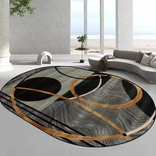 Karpetti Ovaler Teppich mit abstraktem geometrischem Design, Waschbar und Rutschfest, Multicolour, B: 280 cm, T: 180 cm - Bild 1