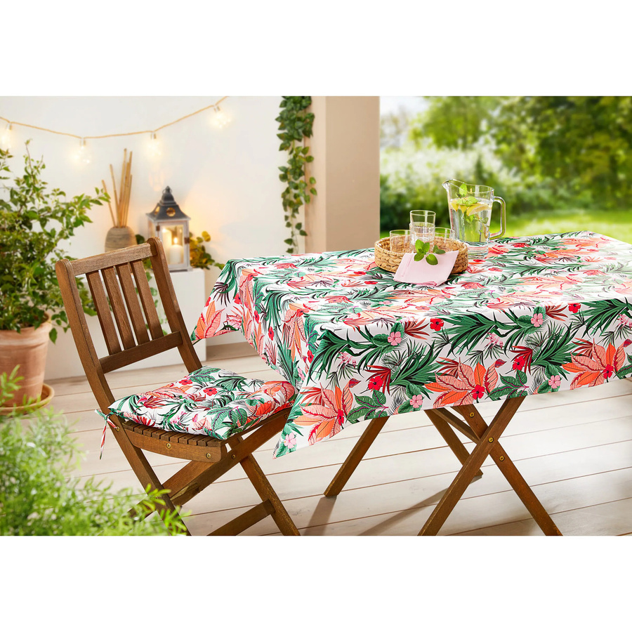 Tischdecke Viva Domo Tropica in Mehrfarbig mit floralem Muster, wetterfest und pflegeleicht, B: 160 cm, T: 130 cm - Bild 2