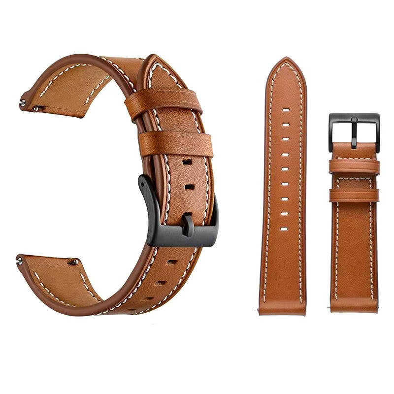 Uhrenarmband Leder, Schwarz, Unisex - Bild 3